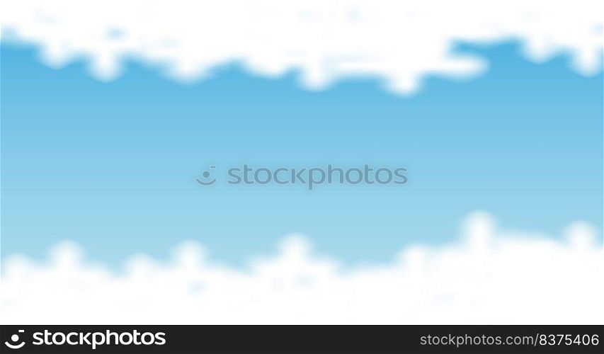 Blue sky with clouds. Vector background. White cloud detail in blue sky vector illustration
