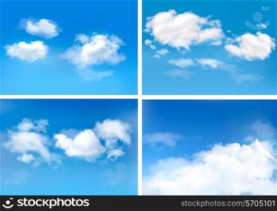Blue sky with clouds. Vector backgrounds.