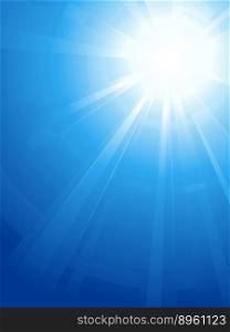 Blue sky with glaring sun vector image