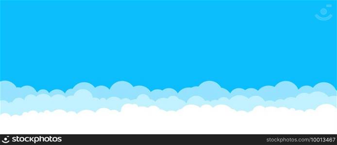 Blue sky with white clouds layers. Sky with clouds background banner template. Stock vector.EPS 10