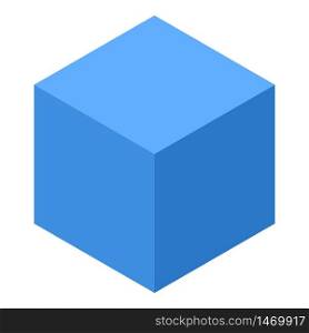 Blue smart cube icon. Isometric of blue smart cube vector icon for web design isolated on white background. Blue smart cube icon, isometric style