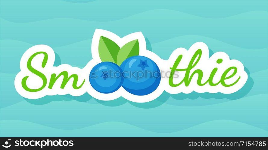 Blue smoothie berry cocktail label vector illustration. Natural fruit with Smoothie sign at fresh smoothies cocktail label for decoration shop label or sale offer banner promotion discount concept. Blue smoothie berry cocktail label vector design