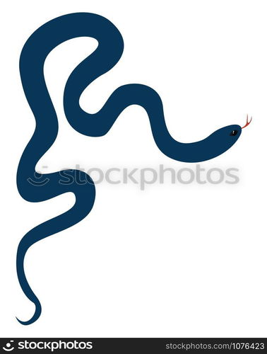 Blue snake, illustration, vector on white background.