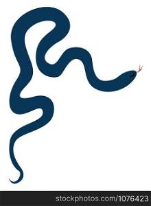 Blue snake, illustration, vector on white background.