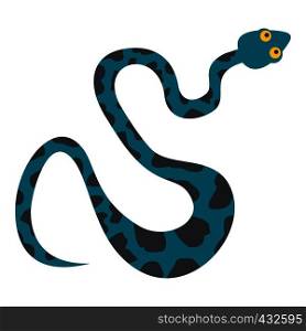 Blue snake with spots icon flat isolated on white background vector illustration. Blue snake with spots icon isolated