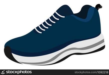 Blue sneaker, illustration, vector on white background.