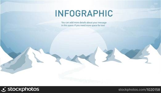 blue snow mountain landscape background vector illustration