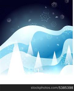 Blue snow winter Christmas glossy design
