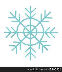 Blue snowflake icon isolated on white background vector illustration eps 10