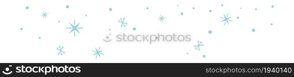 Blue snowflakes falling. Winter snow simple pattern. Vector illustration. Blue snowflakes falling. Winter snow simple pattern