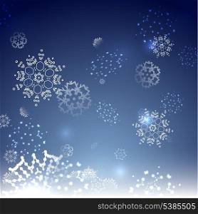 Blue snowy magic Christmas background