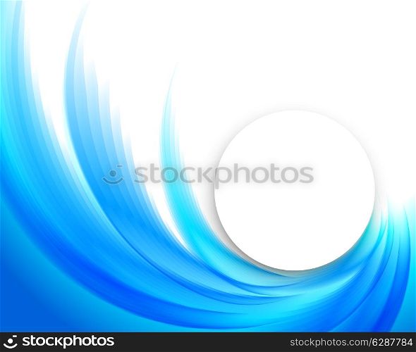 Blue soft background with paper white circle