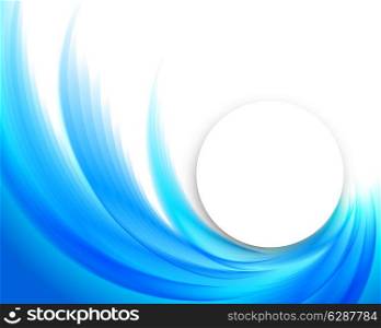 Blue soft background with paper white circle