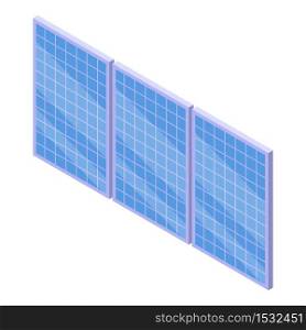 Blue solar panel icon. Isometric of blue solar panel vector icon for web design isolated on white background. Blue solar panel icon, isometric style