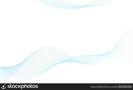 Blue sound wave vector blend on white background.