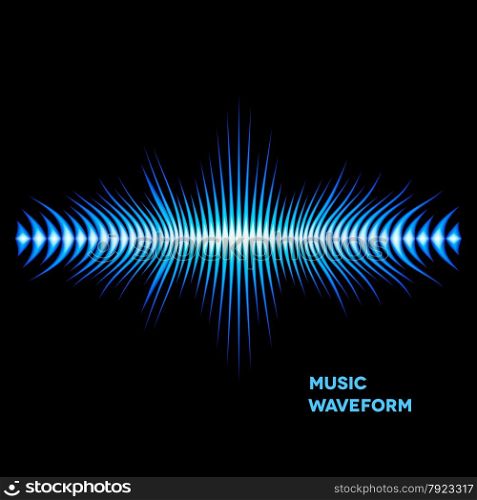 Blue sound waveform with sharp thorn peaks around