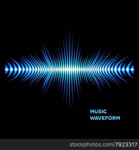 Blue sound waveform with sharp thorn peaks around
