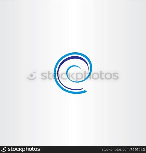 blue spiral letter e icon logo sign