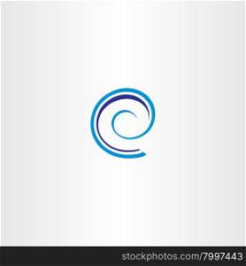 blue spiral letter e icon logo sign