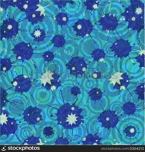 blue splash,stars and circles background