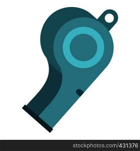 Blue sport whistle icon flat isolated on white background vector illustration. Blue sport whistle icon isolated