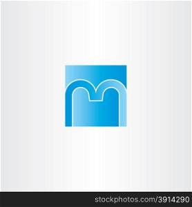 blue square letter m logo design icon element