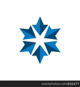 Blue star arrow logo template Illustration Design. Vector EPS 10.