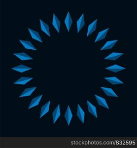 Blue Star Circle Border Illustration Design. Vector EPS 10.