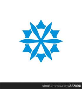 Blue Star, Compass Rose and Gear logo Template Illustration Design. Vector EPS 10.