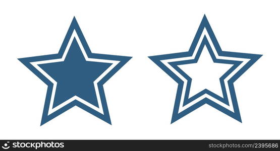 Blue star icon. Cristmas decoration illustration symbol. Sign party vector.