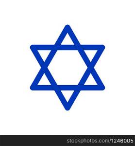 Blue star of David icon on white backdrop. Religion holiday design. Blue star of David icon on white backdrop. Holiday design