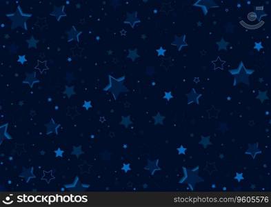 Blue Starry Pattern with Three-dimensional Shadow Effect - Colored Abstract Background as Illustration, Vector