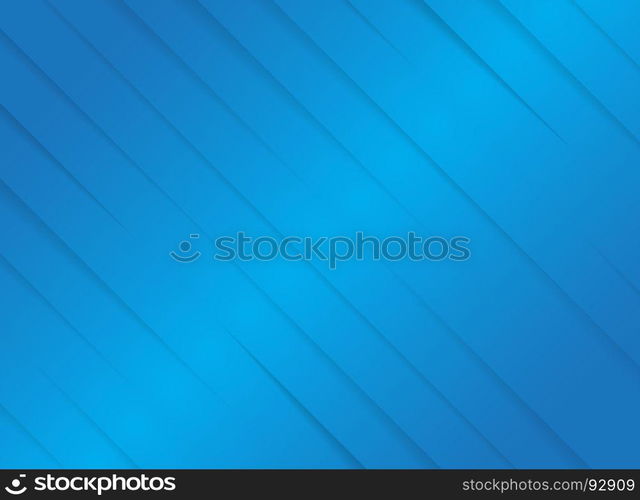 Blue striped diagonal paper cut background. Vector illustration