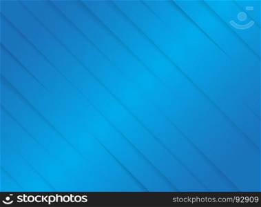 Blue striped diagonal paper cut background. Vector illustration