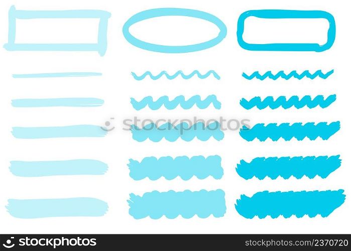 Blue stripes felt-tip pen in hand drawn style. Tick icon. Design element. Vector illustration. stock image. EPS 10. . Blue stripes felt-tip pen in hand drawn style. Tick icon. Design element. Vector illustration. stock image. 