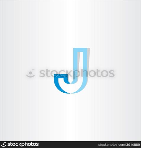 blue stylized letter j vector logo design