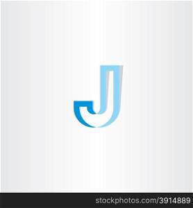 blue stylized letter j vector logo design