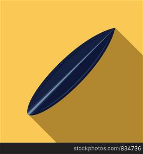 Blue surfboard icon. Flat illustration of blue surfboard vector icon for web design. Blue surfboard icon, flat style