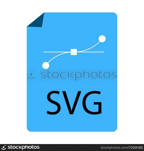 blue SVG File Document icon on white background. flat style. blue SVG File icon for your web site design, logo, app, UI. download SVG symbol. SVG file sign.