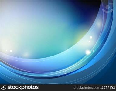 Blue swirl abstract background, soft futuristic elegant wave with light effects