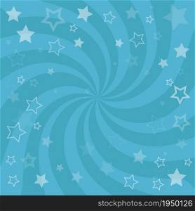 Blue swirl background with stars. Radial twisted spiral. Vector illustration. Blue swirl background with stars. Radial twisted spiral. Vector illustration.