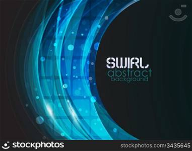 Blue swirl vector abstract background