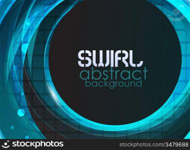 Blue swirl vector abstract background