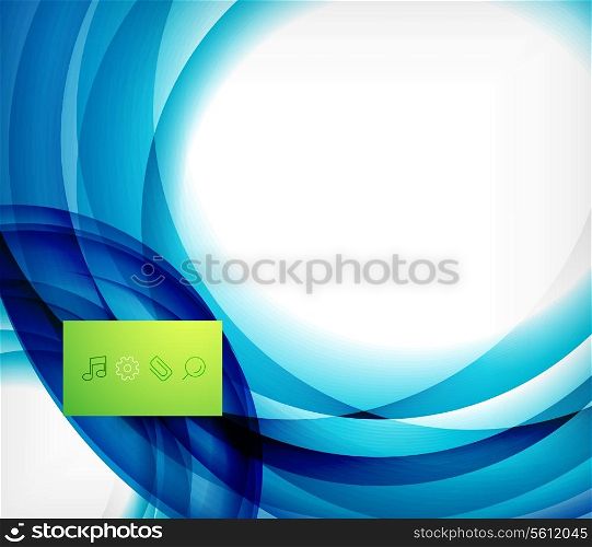 Blue swirl wave abstract vector design template