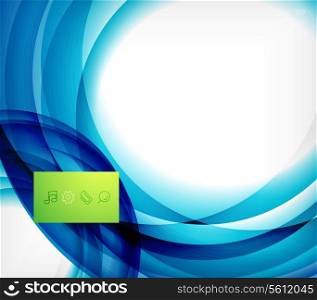 Blue swirl wave abstract vector design template