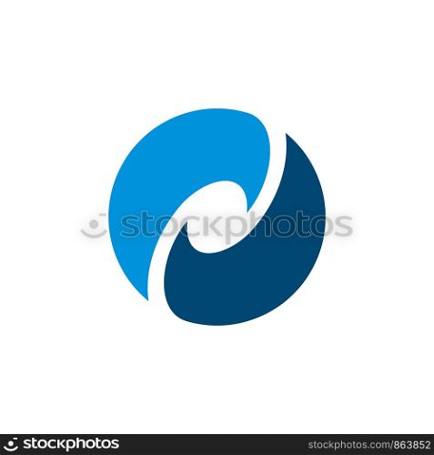 Blue Swoosh Circle Logo Template Illustration Design. Vector EPS 10.