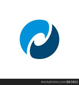 Blue Swoosh Circle Logo Template Illustration Design. Vector EPS 10.