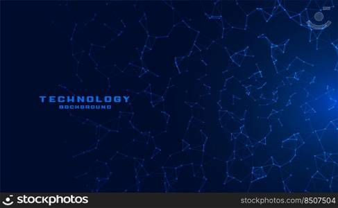 blue technology background with network mesh lines