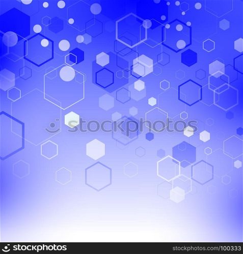 Blue Technology Background with Particle, Molecule Structure. Genetic and Chemical Compounds. Communication Concept. Space and Constellations.. Blue Technology Background with Particle