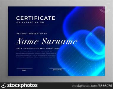 blue technology style innovation certificate of appreciation